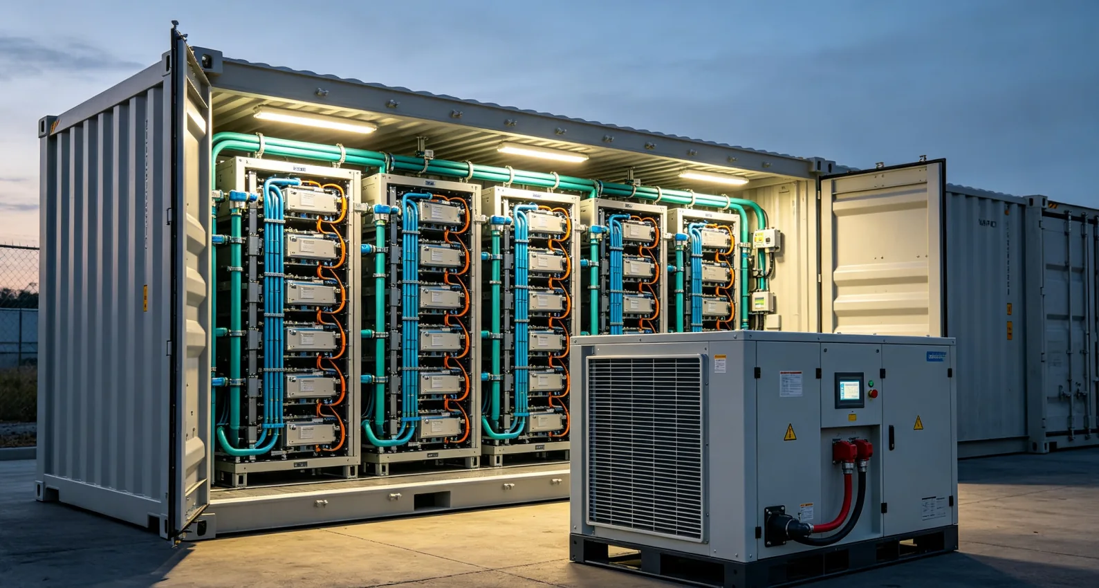 Containerized liquid-cooled energy storage system illustrating LFP applications