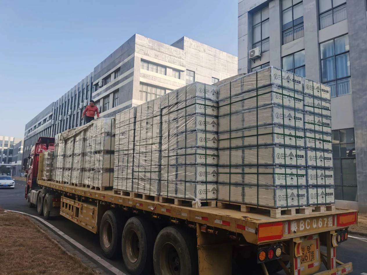 Residential energy storage products loaded for shipment to the Middle East