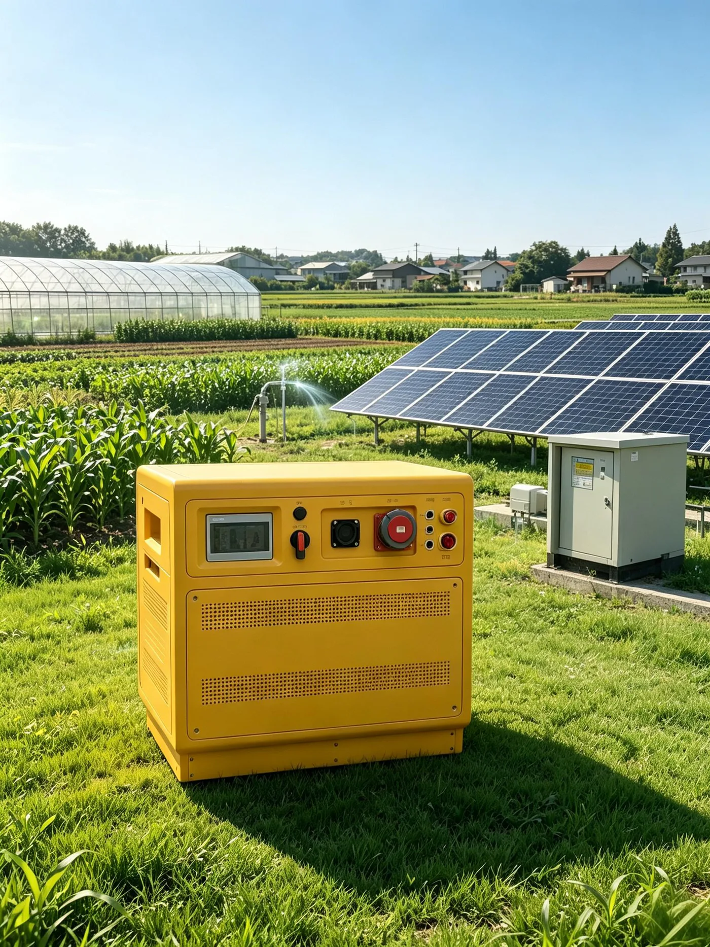 YAHUA mobile energy storage system connected beside a photovoltaic array