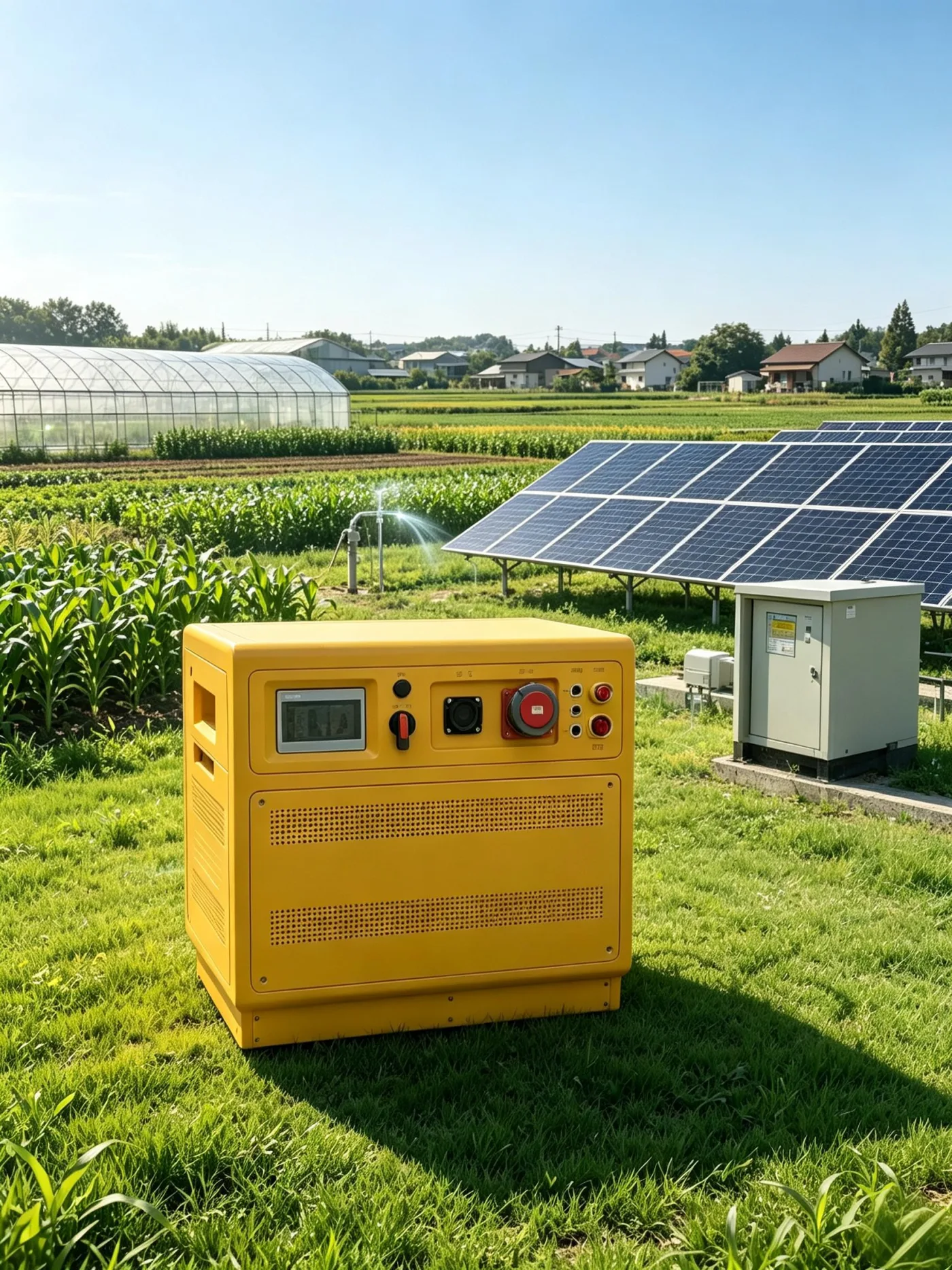 YAHUA mobile energy storage system connected beside a photovoltaic array