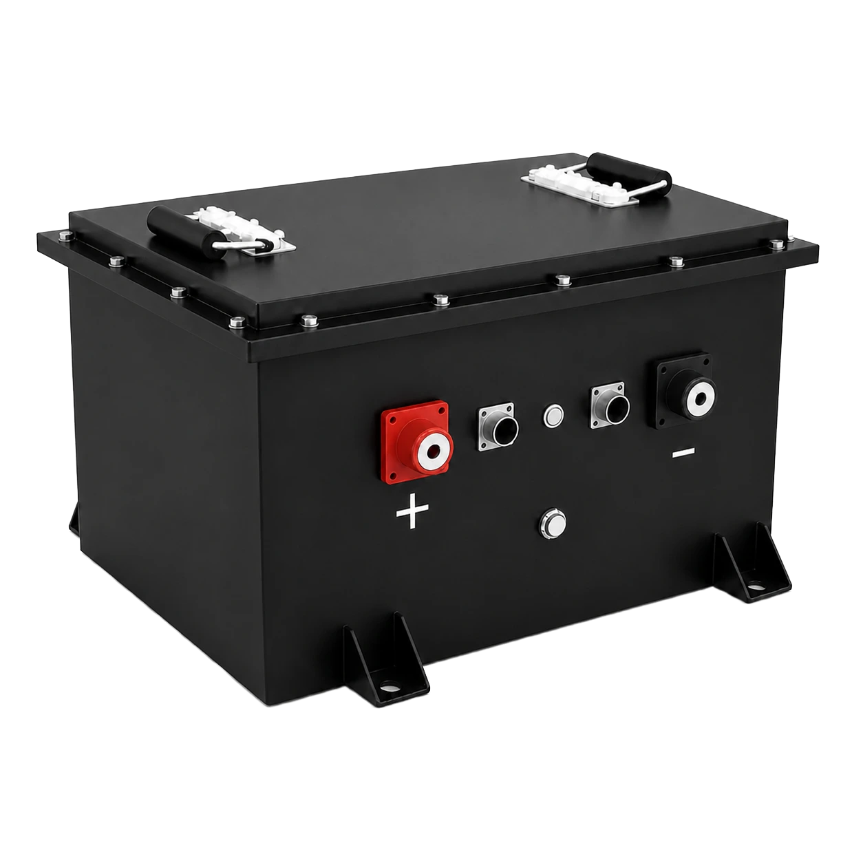 Alternate studio view of the BYH48105AH golf-cart battery showing the enclosure and connector layout